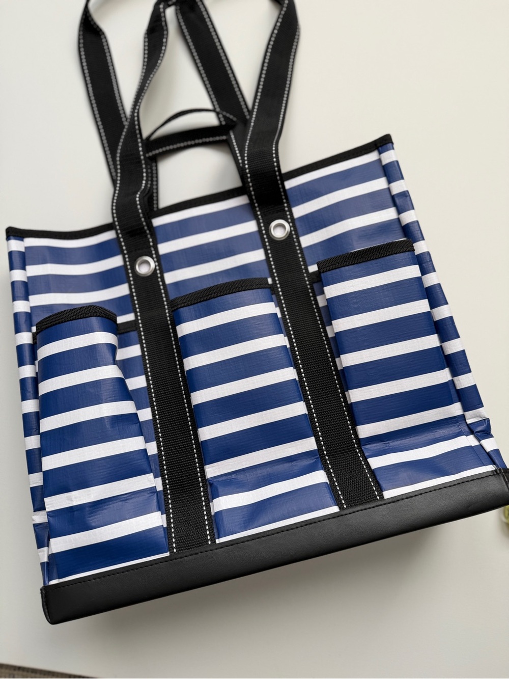 Scout Rocket Pocket Tote- Navy & White Nantucket Navy Stripes- Medium Bag - Picture 5 of 7